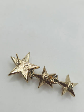 Chanel Gold-tone Interlocking CC Star Drop Earrings