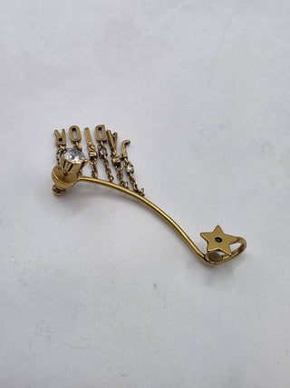 Christian Dior Goldtone Metal and Crystal Dio-r-Evolution Single Cuff Earring