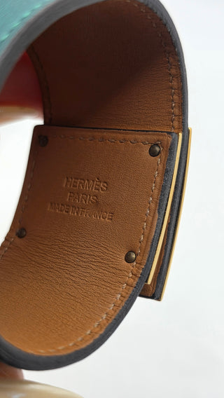 Hermès Green Leather Kelly Dog Wrap Bracelet