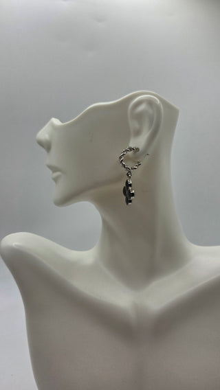 Louis Vuitton Silver-tone Enamel Set of 3 Sweet Monogram Drop Hoop Earrings
