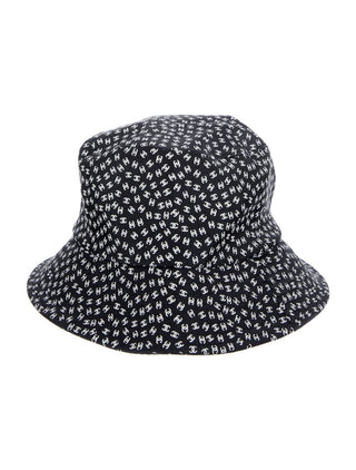 Chanel Black white Interlocking CC Nylon Bucket Hat S sz