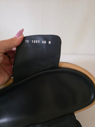 Louis Vuitton Black Blue LV Monogram Slides 40 sz