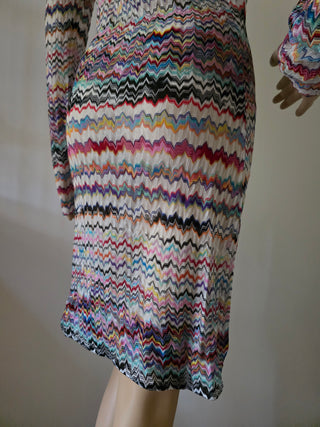 Missoni purple multicolor striped summer dress 10 US sz