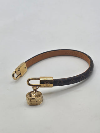 Louis Vuitton Brown LV Monogram LV Tribute Charm Bracelet 27 sz