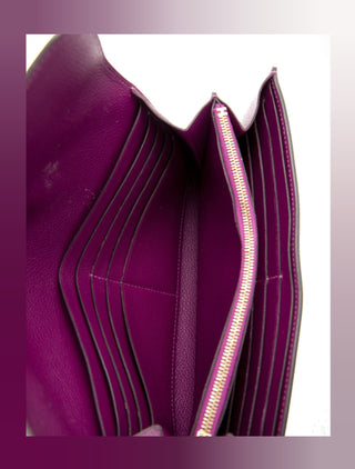 Hermès Purple Leather 2019 Constance Long Wallet
