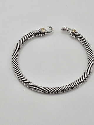 David Yurman Sterling Silver Two-Tone Buckle Classic Cable Bracelet