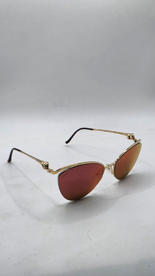 Cartier Gold-tone Cat-Eye Tinted Sunglasses