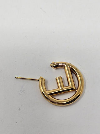 Fendi gold tone F is Fendi Hoop Earrings