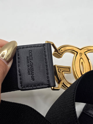 Dolce & Gabbana Gold-tone DG Logo Waist Belt 30in