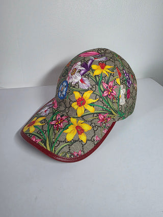 Gucci Multicolor GG Monogram Flora Women's fashion baseball cap L sz