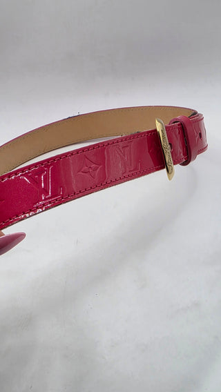 Louis Vuitton Pink Vernis LV Monogram belt S sz