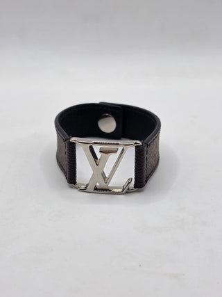 Louis Vuitton Brown leather LV Monogram Hockenheim Wrap Bracelet
