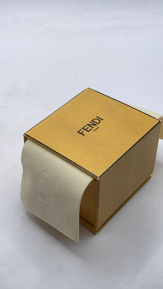 Fendi Gold-tone FF Crystal Baguette Stud Earrings