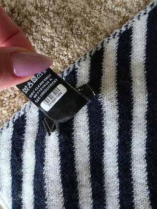 Chanel Blue White Cashmere Interlocking CC Logo Scarf