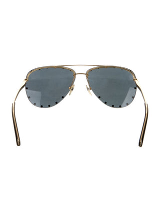 Louis Vuitton Metallic Gold-tone Aviator Mirrored Sunglasses