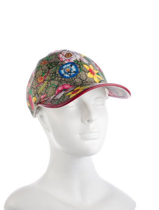 Gucci Multicolor GG Monogram Flora Women's fashion baseball cap L sz
