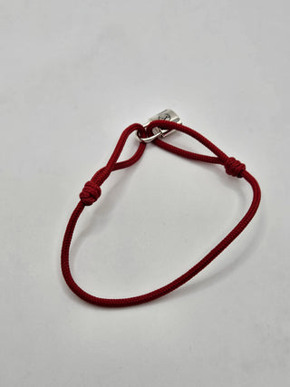 Louis Vuitton Red Silver Lockit Cord Bracelet