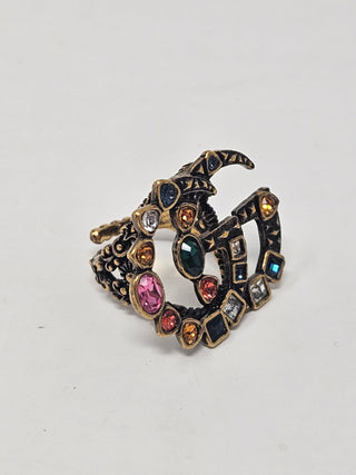 Gucci Crystal 'GG' Logo Cocktail Ring SZ 6.75 M