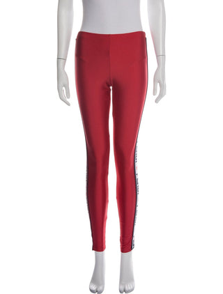 Fendi Red Loho printed Nylon Skinny Leg Pants M sz