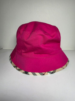 Burberry Pink Nova Check trim bucket hat L sz
