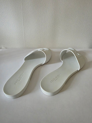 Dolce & Gabbana White DG Logo Rubber Slides 41 sz