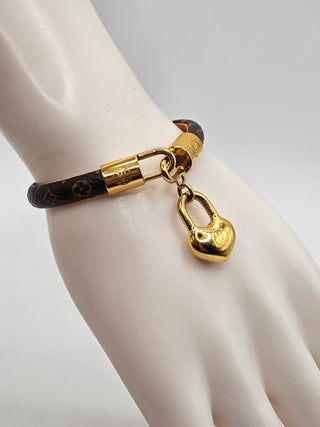 Louis Vuitton Brown Leather Crazy In Lock Charm Bracelet