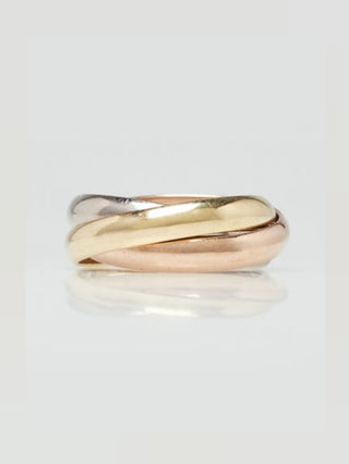Cartier 18k Tri-Gold Trinity Classic Model Ring Size 54/6.75
