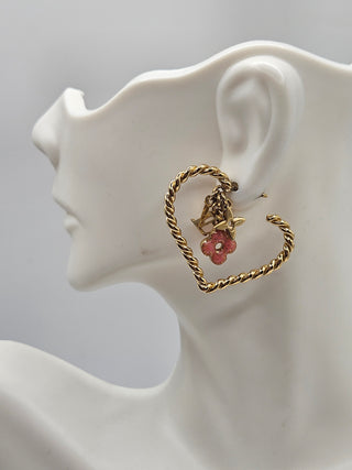 Louis Vuitton Gold-tone Sweet Monogram In My Heart Hoop Earrings