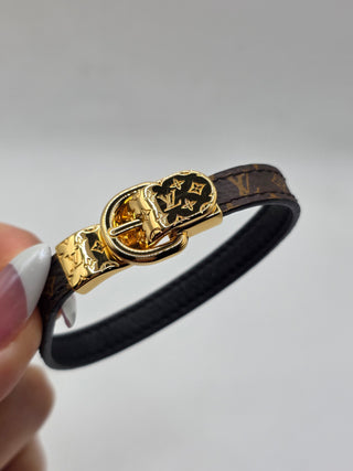 Louis Vuitton Brown Leather Fasten Your LV Bracelet