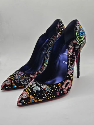 Christian Louboutin Limited Edition Crystal Studded Hot Chick Pumps 39.5