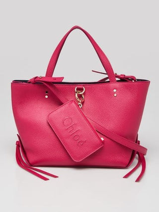 Chloe Fizzy Pink Leather Small East West Tote Bag