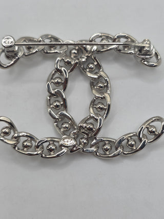 Chanel Silver-tone 2022 CC Chain Link Brooch