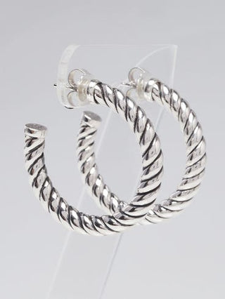 David Yurman Sterling Silver Cable Hoop Earrings