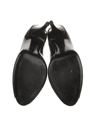 Chanel Black Patent Leather 2008 Interlocking CC Logo Pumps 39.5