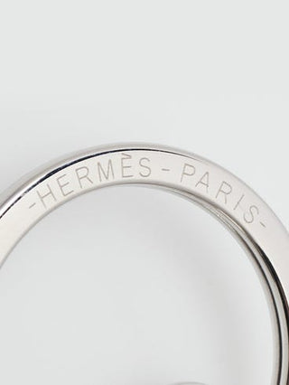 Hermes Palladium Plated Metal Cadenas Quiz Key Ring
