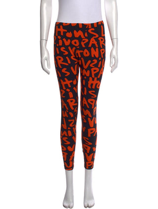 Louis Vuitton Black Orange Graffiti LV Monogram leggings 38 sz