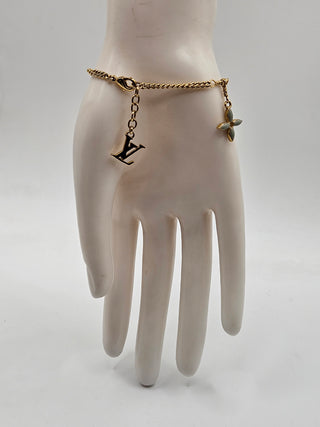 Louis Vuitton Gold-tone Sweet LV Monogram Enamel Charm Bracelet