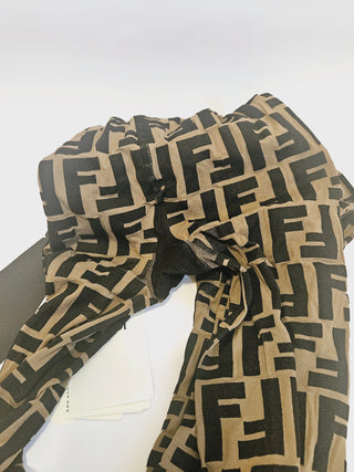 Fendi Brown Black FF Zucca Print Tights M sz