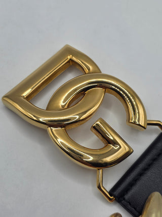Dolce & Gabbana Gold-tone DG Logo Waist Belt 30in