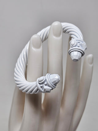 DAVID YURMAN white Aluminum Renaissance Cable Cuff Bracelet