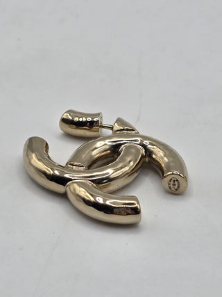 Chanel Gold-tone 2022 Interlocking CC Earrings