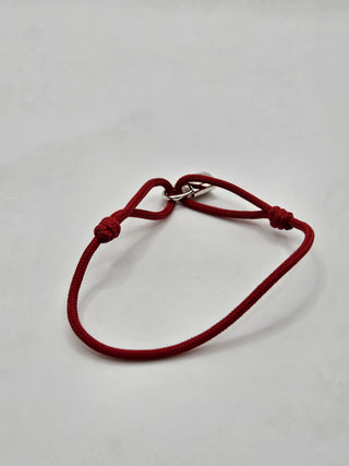 Louis Vuitton Red Silver Lockit Cord Bracelet