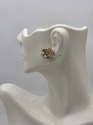 Chanel Gold-tone 2022 Resin Interlocking CC Stud Earrings