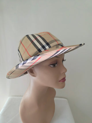 Burberry Brown Multicolor Nova Check Plaid bucket hat S sz