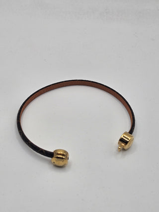 Louis Vuitton Brown Gold-tone Historic Mini Monogram Bracelet