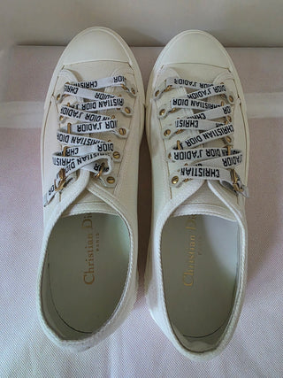Christian Dior White Walk 'N' Dior Sneakers 39.5 sz