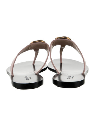 Gucci Beige Leather Double G Logo sandals 36 sz