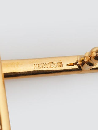 Hermès 32mm Gold Orange Leather Gold Plated Idem Belt Size 80