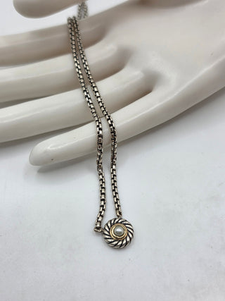 David Yurman Sterling Silver Pearl Cookie Pendant Necklace