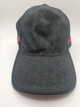 Gucci Black GG Monogram baseball cap XL sz